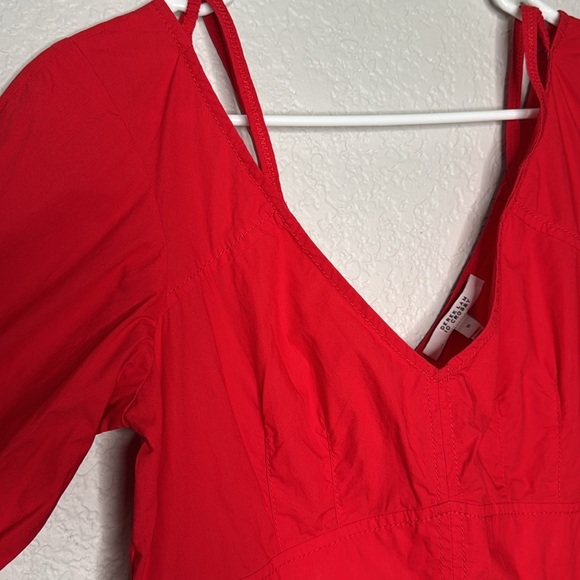 Derek Lam 10 Crosby Red Poppy V-Neck Flare Size 10 - Picture 6 of 9